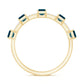 Emerald Cut London Blue Topaz Half Eternity Band with Diamond