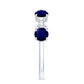 Genuine Blue Sapphire Half Eternity Ring with Diamond