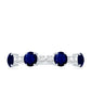 Genuine Blue Sapphire Half Eternity Ring with Diamond