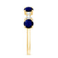 Genuine Blue Sapphire Half Eternity Ring with Diamond