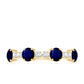 Genuine Blue Sapphire Half Eternity Ring with Diamond