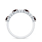 Genuine Garnet Half Eternity Ring with Diamond
