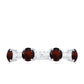 Genuine Garnet Half Eternity Ring with Diamond