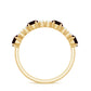 Genuine Garnet Half Eternity Ring with Diamond