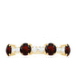 Genuine Garnet Half Eternity Ring with Diamond