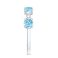 Genuine Aquamarine and Diamond Half Eternity Ring in Prong Setting