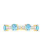 Genuine Aquamarine and Diamond Half Eternity Ring in Prong Setting