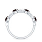 Natural Garnet Diamond Infinity Eternity Ring with Braided Shank