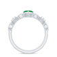 Natural Emerald Heart Shaped Engagement Ring and Diamond Wedding Band