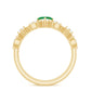 Natural Emerald Heart Shaped Engagement Ring and Diamond Wedding Band