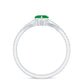 Certified Real Emerald Diamond Heart Wedding Ring Set