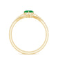 Certified Real Emerald Diamond Heart Wedding Ring Set