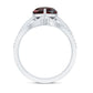 Natural Garnet Heart Shaped Engagement Ring with Diamond Enhancer