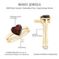 Natural Garnet Heart Shaped Engagement Ring with Diamond Enhancer