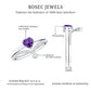 Certified Real Amethyst Heart Engagement Ring with Diamond Wedding Band