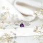 Certified Real Amethyst Heart Engagement Ring with Diamond Wedding Band