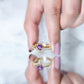 Certified Real Amethyst Heart Engagement Ring with Diamond Wedding Band