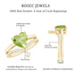 Anillo de compromiso de peridoto natural de 2 quilates con forma de corazón con realzador de diamantes