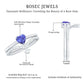 Natural Tanzanite Heart Engagement Ring with Chevron Diamond Enhancer