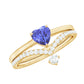 Natural Tanzanite Heart Engagement Ring with Chevron Diamond Enhancer