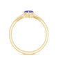 Natural Tanzanite Heart Engagement Ring with Chevron Diamond Enhancer