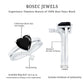 Real Black Onyx and Diamond Heart Wedding Ring Set