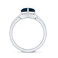 2 Carat London Blue Topaz Heart Ring Set with Diamond