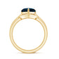2 Carat London Blue Topaz Heart Ring Set with Diamond