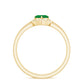 Natural Heart Shape Emerald Diamond Wedding Ring Set with Certificate