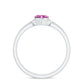Pink Tourmaline Heart Ring Set with Diamond