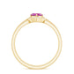 Pink Tourmaline Heart Ring Set with Diamond