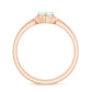 Ethiopian Opal Heart Engagement Ring with Diamond Wedding Band