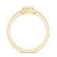 Ethiopian Opal Heart Engagement Ring with Diamond Wedding Band