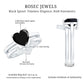 Natural Black Spinel Diamond 2 Carat Heart Engagement and Wedding Ring Set of 2