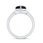 Natural Black Spinel Diamond 2 Carat Heart Engagement and Wedding Ring Set of 2