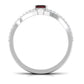 Real 0.7 Carat Garnet Diamond Emerald Cut Wedding Bridal Ring Set of 2