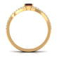 Real 0.7 Carat Garnet Diamond Emerald Cut Wedding Bridal Ring Set of 2