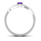 Natural 1.4 Carat Emerald Cut Amethyst Diamond Wedding Ring Set