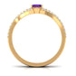Natural 1.4 Carat Emerald Cut Amethyst Diamond Wedding Ring Set