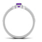 Certified Real 1.4 Carat Emerald Cut Amethyst Wedding Bridal Ring Set with Diamond