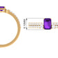 Certified Real 1.4 Carat Emerald Cut Amethyst Wedding Bridal Ring Set with Diamond