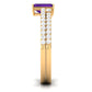 Certified Real 1.4 Carat Emerald Cut Amethyst Wedding Bridal Ring Set with Diamond