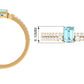 Natural 0.6 Carat Aquamarine and Diamond Emerald Cut Bridal Ring Set