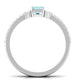 Natural 0.6 Carat Aquamarine and Diamond Emerald Cut Bridal Ring Set