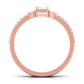 2 Carat Emerald Cut Ethiopian Opal Solitaire Engagement Ring Set with Diamond Band