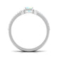 2 Carat Emerald Cut Ethiopian Opal Solitaire Engagement Ring Set with Diamond Band