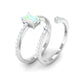 2 Carat Emerald Cut Ethiopian Opal Solitaire Engagement Ring Set with Diamond Band