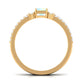 2 Carat Emerald Cut Ethiopian Opal Solitaire Engagement Ring Set with Diamond Band