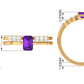 1.4 Carat Emerald Cut Amethyst Engagement Ring with Diamond Enhancer