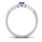 1.4 Carat Emerald Cut Amethyst Engagement Ring with Diamond Enhancer